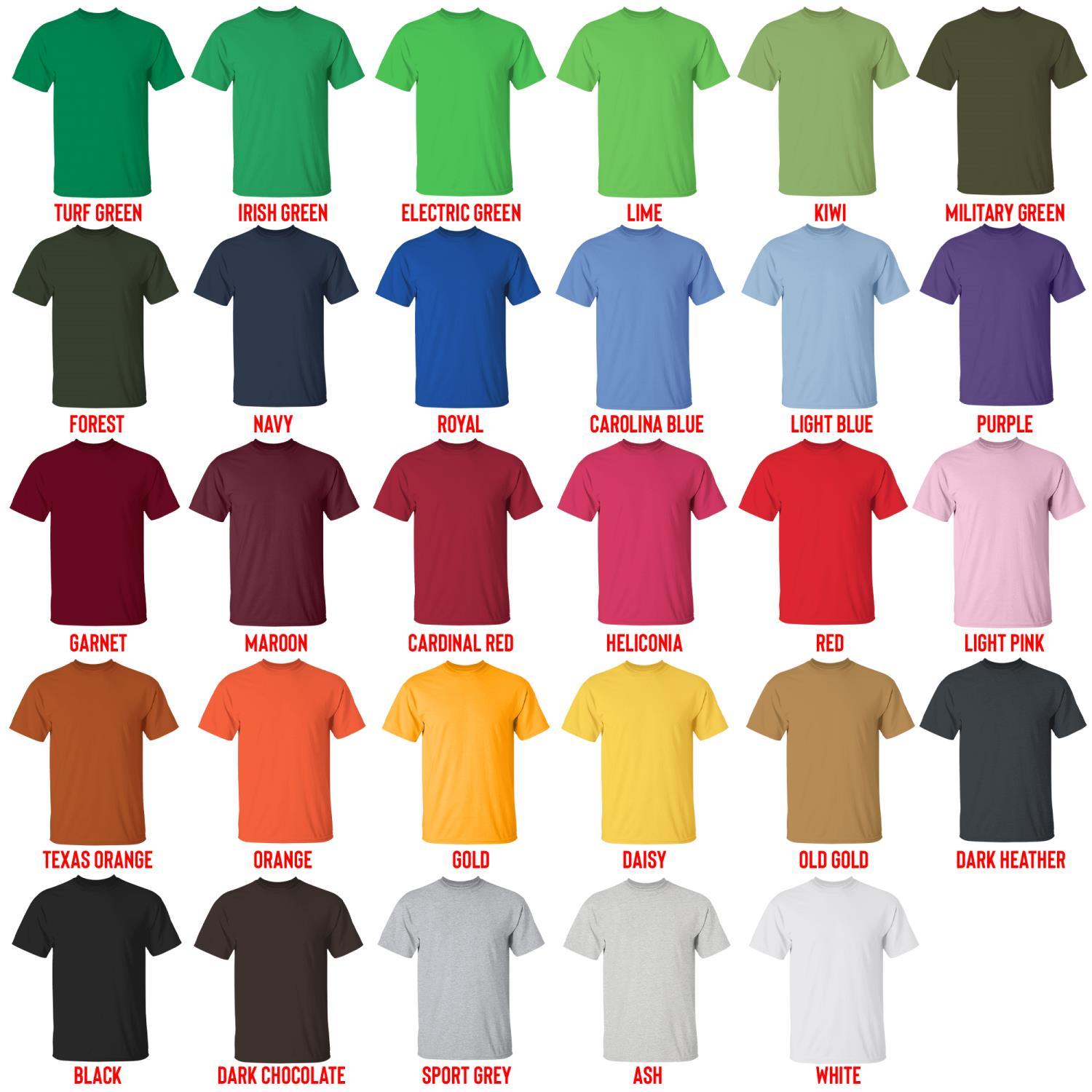 t shirt color chart - Chicken Little Store