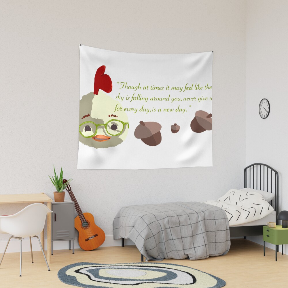 Hot Movie Chicken Little Quote Tapestry